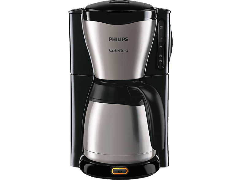 PHILIPS HD7546/20 Café Gaia mit Thermokanne aus Edelstahl, 1,2 Liter, 1000 Watt, Kaffeemaschine Schwarz/Silber von PHILIPS