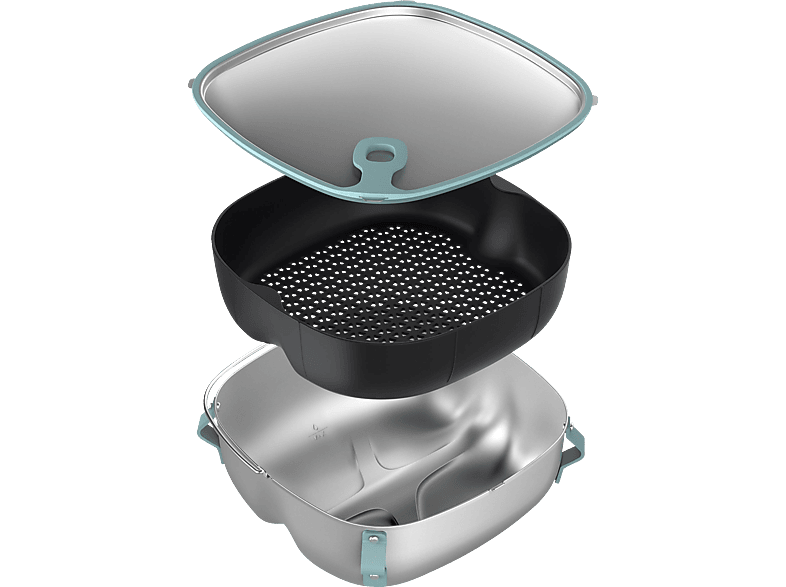 PHILIPS HD9960/00 Airfryer XXL (7000 Series) Zubehör 2-in-1 Dampfgar- und Rührbraten-Set Metal/Schwarz von PHILIPS