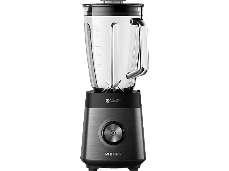 PHILIPS HR3040/00 5000 Series ProBlend Plus-Messer, variable Geschwindigkeit mit Impulsfunktion, Standmixer Edelstahl/Grau (1200 Watt, 2 l) von PHILIPS