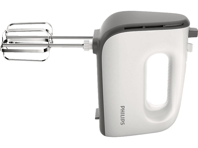 PHILIPS HR3741/00 Viva Collection 5 Stufen mit Turbofunktion, Handmixer Weiß/Kaschmirgrau (450 Watt) von PHILIPS