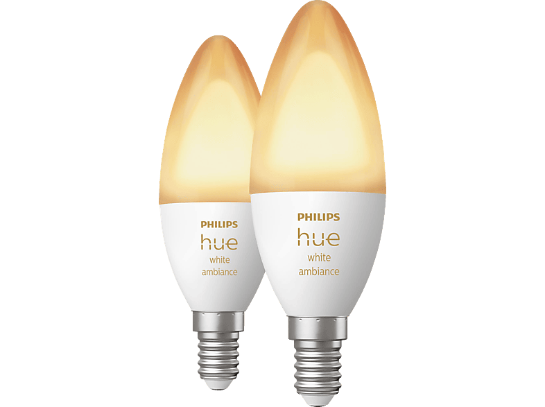 PHILIPS Hue White Amb. Doppelpack E14 Kerze 2x470 LED Lampe Warmweiß bis Kaltweiß von PHILIPS