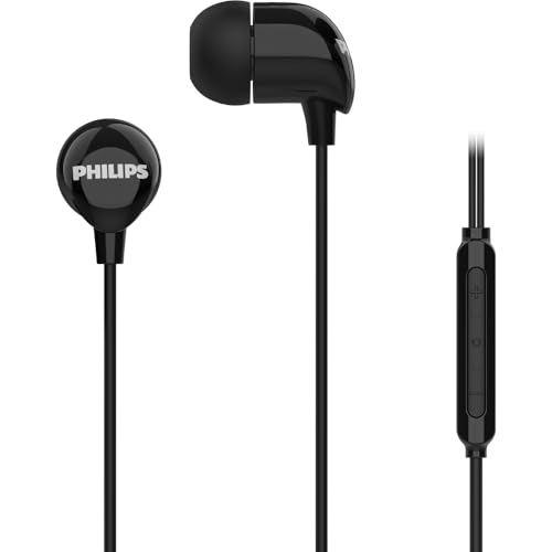 Philips Kopfhörer Typ C mit Mikrofon und 1,2 m Länge, Farbe Schwarz TAE2146BK/00 von Philips