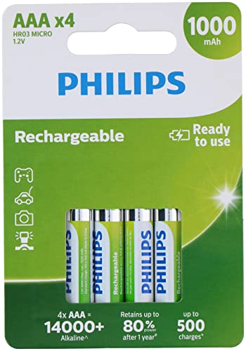 PHILIPS R03B4RTU10/10 Batteries and Lamps 42 x 10.5 x 44.5 mm, Set of 4 von PHILIPS