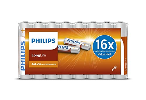 PHILIPS R03L16F10 AAA, Batterie, 16 Stück weiß von PHILIPS