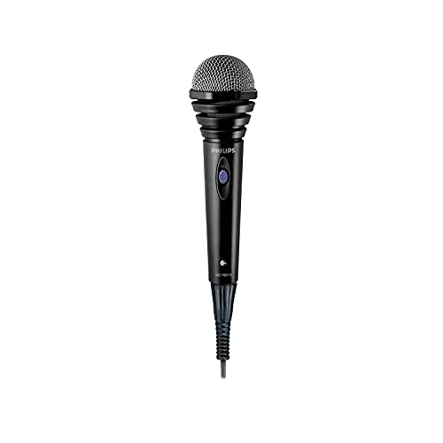 PHILIPS SBCMD110/00 Mikrofon - Dynamische Kabelgebundenes Mikrofon - Ideael für Karaoke - 1,5m Kabel - Schwarz von PHILIPS