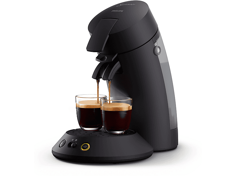 PHILIPS SENSEO® CSA210/22 Original Plus Eco 2-Tassen-Funktion, Milder oder starker Kaffee, 0.7L Wassertank, Padmaschine, Klavierlackschwarz von PHILIPS