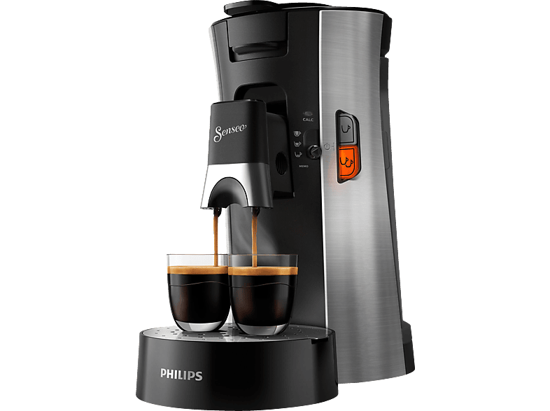 PHILIPS SENSEO® CSA250/10 Select mit Kaffeestärkewahl und Memo-Funktion, 0.9L Wassertank, Padmaschine, Metall von PHILIPS