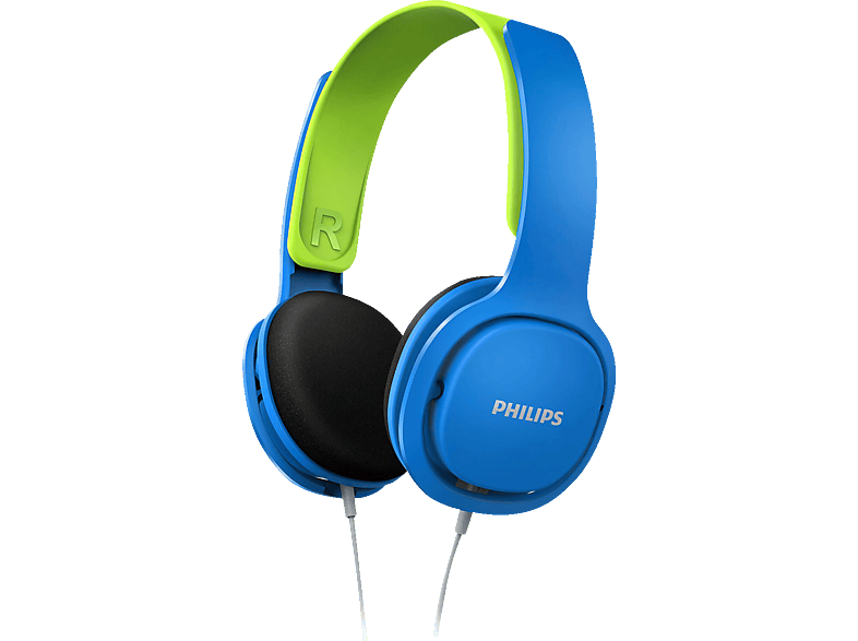 PHILIPS SHK2000BL/00, On-ear Kinder Kopfhörer Blau/Grün von PHILIPS