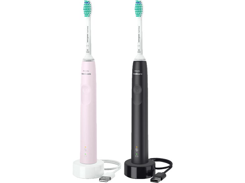 PHILIPS Sonicare HX3675/15 3100 Series Doppelpack Elektrische Zahnbürste Sugar Rose/Schwarz, Reinigungstechnologie: Schalltechnologie PHILIPS Sonicare HX3675/15 3100 Series Doppelpack Elektrische Zahnbürste Sugar Rose/Schwarz, Reinigungstechnologie: Schalltechnologie von PHILIPS