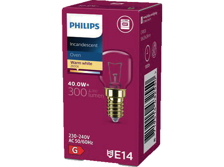 PHILIPS T29 40W 1ER Backofenlampe E14 Warmweiß PHILIPS T29 40W 1ER Backofenlampe E14 Warmweiß von PHILIPS