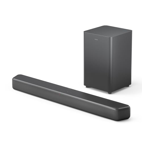 Philips TAB5309 Soundbar 2.1 mit drahtlosem Subwoofer - 2,1 Kanal 240W, DTS Virtual X, Bluetooth 5.4, HDMI ARC, optische Verbindung und USB-Konnektivität - Dunkelgrau Philips TAB5309 Soundbar 2.1 mit drahtlosem Subwoofer - 2,1 Kanal 240W, DTS Virtual X, Bluetooth 5.4, HDMI ARC, optische Verbindung und USB-Konnektivität - Dunkelgrau von Philips