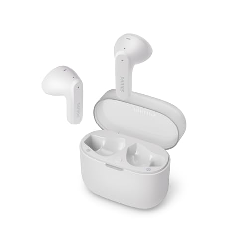 PHILIPS TAT2139WT Drahtlos-Bluetooth-Ohrhörer – kleine Ohrhörer, Tolles Preis-Leistungs-Verhältnis, Natürlicher Klang mit Dynamischer Bass, klare Anrufe und Ladeetui im Taschenformat - Weiß von PHILIPS