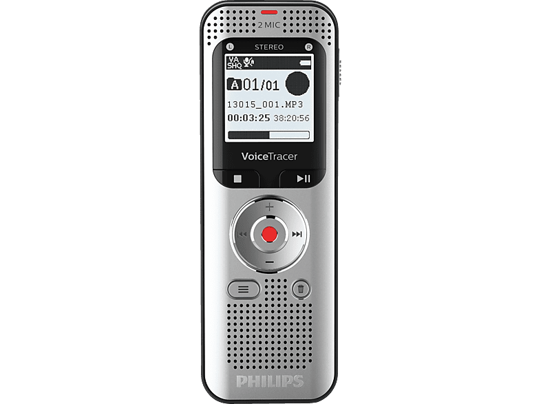 PHILIPS Voice Tracer DVT2050 Audiorecorder, Aluminium, leichte silberne Metallvorderseite und schwarz PHILIPS Voice Tracer DVT2050 Audiorecorder, Aluminium, leichte silberne Metallvorderseite und schwarz von PHILIPS