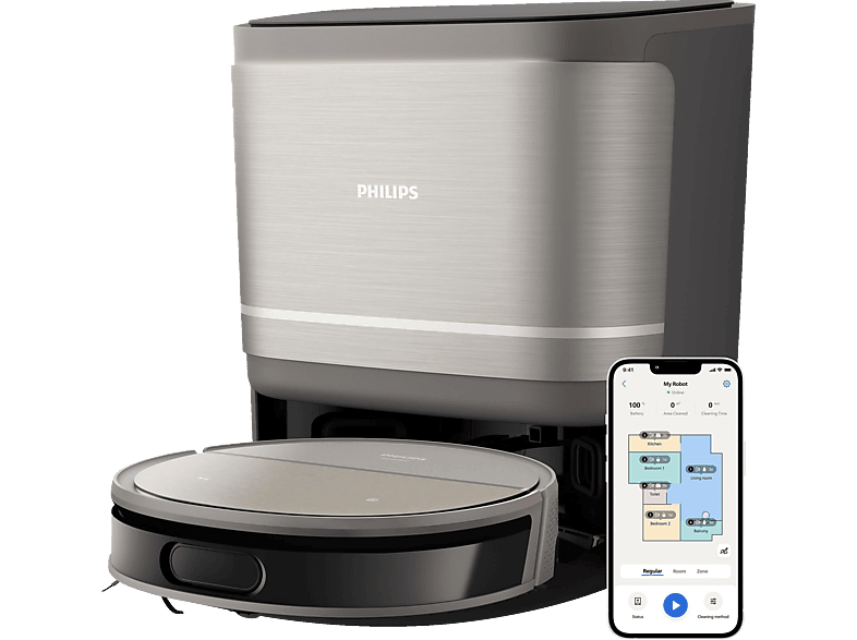 PHILIPS XU9100/10 HomeRun 9000 Series Aqua mit Wischfunktion und App, Hindernissenerkennung, Saugroboter PHILIPS XU9100/10 HomeRun 9000 Series Aqua mit Wischfunktion und App, Hindernissenerkennung, Saugroboter von PHILIPS
