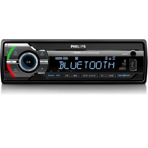 Philips CE235BT Car Radio Bluetooth + EDR - Autoradio, Freisprecheinrichtung, MP3-Player und USB/SDHC, Equalizer, Digitales Auto-Tuning, Plug & Play (FM/AM) von Philips