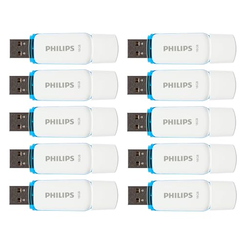 Philips Snow Edition 2.0 USB-Flash-Laufwerk 10x 16GB für PC, Laptop, Computer Data Storage, Lesegeschwindigkeit bis zu 21MB/s von PHILIPS