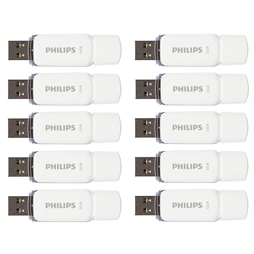 Philips Snow Edition 2.0 USB-Flash-Laufwerk 10x 32GB für PC, Laptop, Computer Data Storage, Lesegeschwindigkeit bis zu 23MB/s von PHILIPS