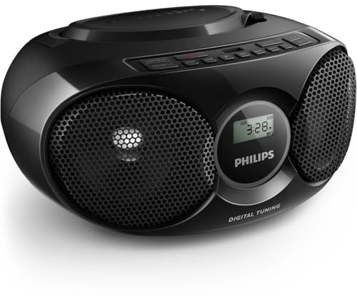 Philips Tragbarer CD-Player Boombox, Stereo-Dynamischer Bass-Boost-Lautsprecher, leichter FM-Radio-CD-Player mit LCD-Display, USB-Wiedergabe, AUX-Line-In, Boombox CD-Player tragbar für Zuhause Philips Tragbarer CD-Player Boombox, Stereo-Dynamischer Bass-Boost-Lautsprecher, leichter FM-Radio-CD-Player mit LCD-Display, USB-Wiedergabe, AUX-Line-In, Boombox CD-Player tragbar für Zuhause von PHILIPS