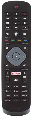 Philips YKF406-002 YKF406-003 996596003606 996597001325 996596002916 Fernbedienung für LCD LED 3D HD Smart TV'S mit Netflix-Taste - Mit Zwei mitgelieferten 121AV AAA Batterien Philips YKF406-002 YKF406-003 996596003606 996597001325 996596002916 Fernbedienung für LCD LED 3D HD Smart TV'S mit Netflix-Taste - Mit Zwei mitgelieferten 121AV AAA Batterien von 121AV