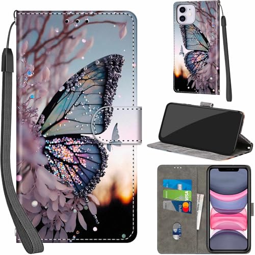 PHINIENLAND Handyhülle für iPhone 11 Hüllen Premium Leder Case Klappbar Wallet Magnet Kartenfach Standfunktion Schutzhülle kompatibel mit iPhone 11 Cover,Schmetterling PHINIENLAND Handyhülle für iPhone 11 Hüllen Premium Leder Case Klappbar Wallet Magnet Kartenfach Standfunktion Schutzhülle kompatibel mit iPhone 11 Cover,Schmetterling von PHINIENLAND