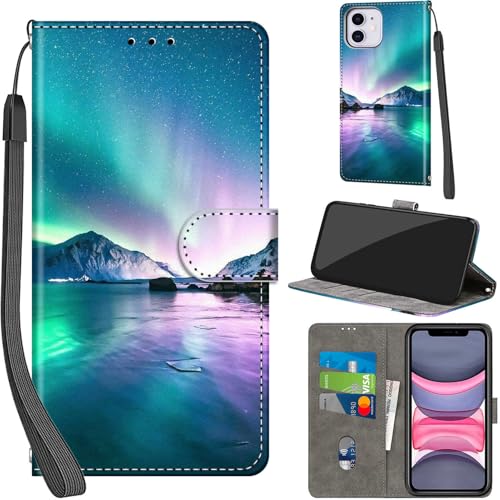 PHINIENLAND Handyhülle für iPhone 11 Hüllen Premium Leder Case Klappbar Wallet Magnet Kartenfach Standfunktion Schutzhülle kompatibel mit iPhone 11 Cover,Aurora PHINIENLAND Handyhülle für iPhone 11 Hüllen Premium Leder Case Klappbar Wallet Magnet Kartenfach Standfunktion Schutzhülle kompatibel mit iPhone 11 Cover,Aurora von PHINIENLAND