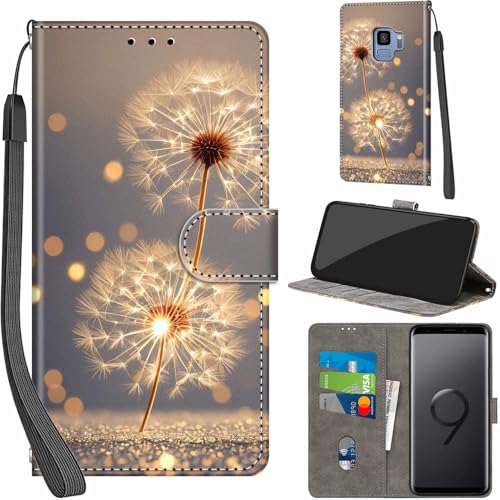 Handyhülle für Samsung Galaxy S9 Hüllen Premium Leder Case Klappbar Wallet Magnet Kartenfach Standfunktion Schutzhülle kompatibel mit Samsung S9 Cover,Löwenzahn Handyhülle für Samsung Galaxy S9 Hüllen Premium Leder Case Klappbar Wallet Magnet Kartenfach Standfunktion Schutzhülle kompatibel mit Samsung S9 Cover,Löwenzahn von PHINIENLAND