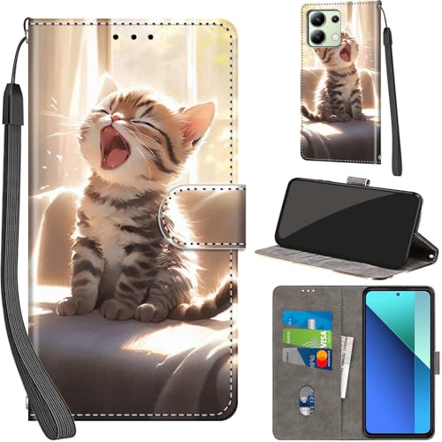 PHINIENLAND Handyhülle für Xiaomi Redmi Note 13 4G Hüllen Premium Leder Case Klappbar Wallet Magnet Kartenfach Standfunktion Schutzhülle kompatibel mit Redmi Note 13 4G Cover,Katze PHINIENLAND Handyhülle für Xiaomi Redmi Note 13 4G Hüllen Premium Leder Case Klappbar Wallet Magnet Kartenfach Standfunktion Schutzhülle kompatibel mit Redmi Note 13 4G Cover,Katze von PHINIENLAND