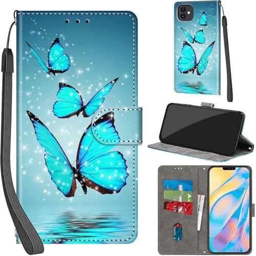 PHINIENLAND Handyhülle für iPhone 12 / iPhone 12 Pro, Premium Lederhülle mit Klappbar Wallet, Magnet Kartenfach, Standfunktion, Schutzhülle, Grün von PHINIENLAND