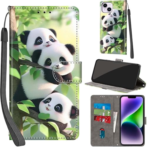 PHINIENLAND Handyhülle für iPhone 14 Plus Hülle Premium Lederhülle Klappbar Wallet Magnet Kartenfach Standfunktion Schutzhülle kompatibel mit iPhone 14 Plus Hülle,Panda PHINIENLAND Handyhülle für iPhone 14 Plus Hülle Premium Lederhülle Klappbar Wallet Magnet Kartenfach Standfunktion Schutzhülle kompatibel mit iPhone 14 Plus Hülle,Panda von PHINIENLAND