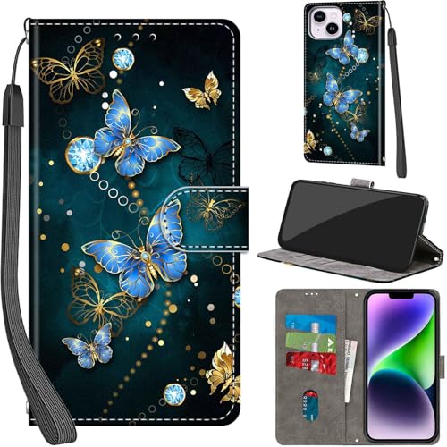 PHINIENLAND Handyhülle für iPhone 14 Plus Hülle Premium Lederhülle Klappbar Wallet Magnet Kartenfach Standfunktion Schutzhülle kompatibel mit iPhone 14 Plus Hülle,Schmetterling PHINIENLAND Handyhülle für iPhone 14 Plus Hülle Premium Lederhülle Klappbar Wallet Magnet Kartenfach Standfunktion Schutzhülle kompatibel mit iPhone 14 Plus Hülle,Schmetterling von PHINIENLAND