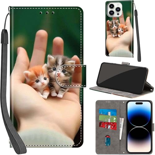 PHINIENLAND Handyhülle für iPhone 14 Pro Hülle Premium Lederhülle Klappbar Wallet Magnet Kartenfach Standfunktion Schutzhülle kompatibel mit iPhone 14 Pro Hülle,Kätzchen PHINIENLAND Handyhülle für iPhone 14 Pro Hülle Premium Lederhülle Klappbar Wallet Magnet Kartenfach Standfunktion Schutzhülle kompatibel mit iPhone 14 Pro Hülle,Kätzchen von PHINIENLAND
