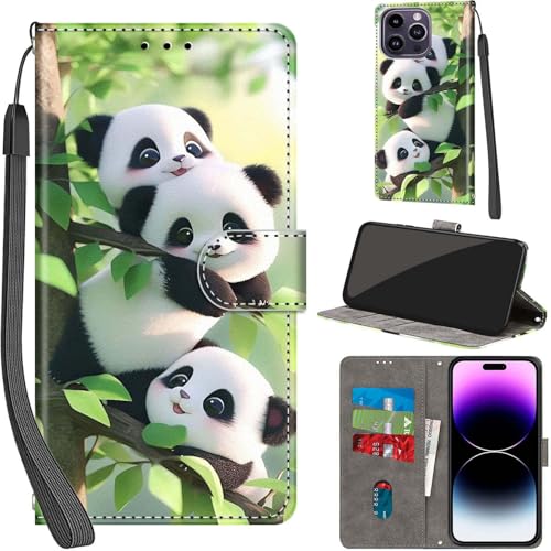 PHINIENLAND Handyhülle für iPhone 14 Pro Max Hülle Premium Lederhülle Klappbar Wallet Magnet Kartenfach Standfunktion Schutzhülle kompatibel mit iPhone 14 Pro Max Hülle,Panda PHINIENLAND Handyhülle für iPhone 14 Pro Max Hülle Premium Lederhülle Klappbar Wallet Magnet Kartenfach Standfunktion Schutzhülle kompatibel mit iPhone 14 Pro Max Hülle,Panda von PHINIENLAND