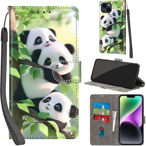 PHINIENLAND Handyhülle für iPhone 15 Plus Hülle Premium Lederhülle Klappbar Wallet Magnet Kartenfach Standfunktion Schutzhülle kompatibel mit iPhone 15 Plus Hülle,Panda PHINIENLAND Handyhülle für iPhone 15 Plus Hülle Premium Lederhülle Klappbar Wallet Magnet Kartenfach Standfunktion Schutzhülle kompatibel mit iPhone 15 Plus Hülle,Panda von PHINIENLAND