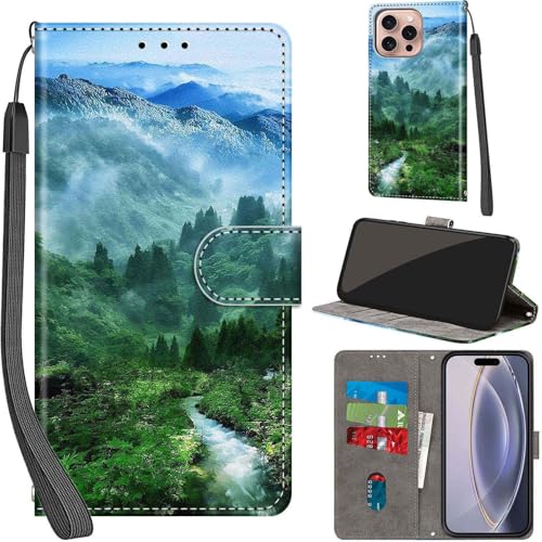 PHINIENLAND Handyhülle für iPhone 16 Pro, iPhone 16 Pro, Premium-PU-Leder, Flip-Cover mit [Kartenfächern] [Magnetisch] [Ständer] Flip Wallet Cover Kompatibel mit iPhone 16 Pro von PHINIENLAND