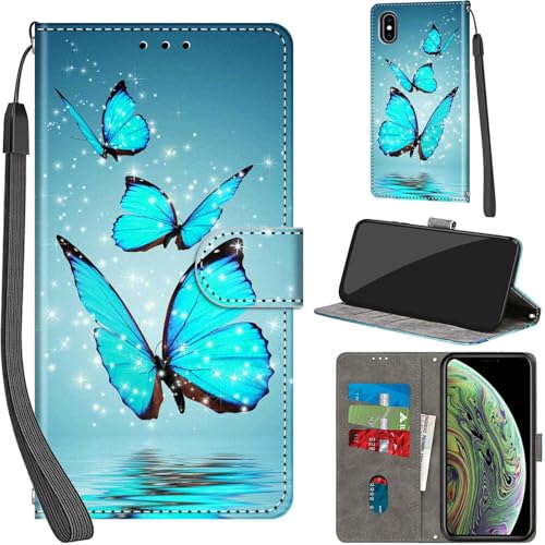 PHINIENLAND Handyhülle für iPhone X/iPhone XS Hülle Premium Lederhülle Klappbar Wallet Magnet Kartenfach Standfunktion Schutzhülle kompatibel mit iPhone X Hülle,Grün von PHINIENLAND
