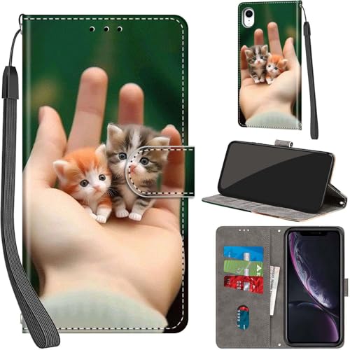 PHINIENLAND Handyhülle für iPhone XR Hülle Premium Lederhülle Klappbar Wallet Magnet Kartenfach Standfunktion Schutzhülle kompatibel mit iPhone XR Hülle,Kätzchen PHINIENLAND Handyhülle für iPhone XR Hülle Premium Lederhülle Klappbar Wallet Magnet Kartenfach Standfunktion Schutzhülle kompatibel mit iPhone XR Hülle,Kätzchen von PHINIENLAND