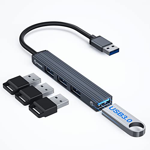 Aluminium 4-Port USB Hub, PHIXERO Ultra Slim USB 3.0 Hub, 1 USB 3.0 & 3 USB 2.0, USB Verteiler Geeignet für MacBook, Mac Pro/Mini, iMac, Notebook PC, USB Flash Drives, Mobile HDD, und mehr von PHIXERO