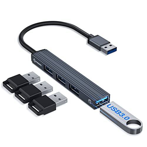 Mini-USB-Hub, 4-in-1-Multi-Port-Adapter mit High-Speed-USB 3.0-Anschluss und USB 2.0-Anschluss, ultradünn, tragbarer Daten-Hub, geeignet für Laptop, iMac Pro, MacBook Air, Notebook PC, USB-Splitter von PHIXERO