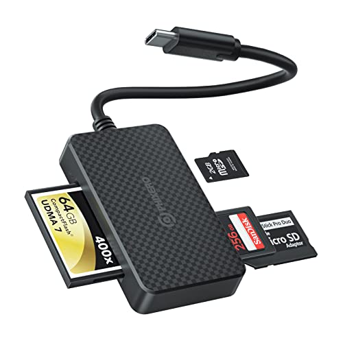 PHIXERO Micro SD Kartenleser USB C 4 in 1 Micro SD/CF/MS/SD Karten Adapter USB C mit 5 Gbps, Kompatibel mit Laptop, Telefon mit USB-C-Anschluss und mehr USB-C-GerätenSB-A-Geräten von PHIXERO