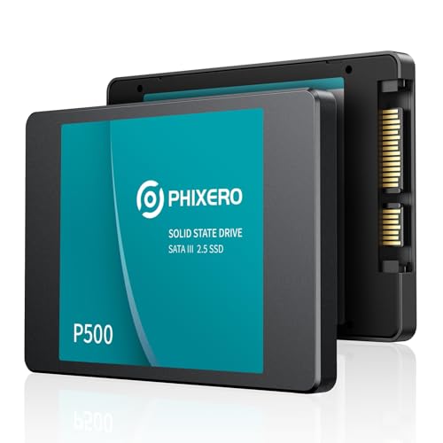 PHIXERO P500 SSD Festplatte intern 1TB 3D NAND, 2,5 Zoll SATA Ⅲ 6 Gb/s internes Solid-State-Laufwerk für Laptops, Desktops und Spielekonsolen-PC PHIXERO P500 SSD Festplatte intern 1TB 3D NAND, 2,5 Zoll SATA Ⅲ 6 Gb/s internes Solid-State-Laufwerk für Laptops, Desktops und Spielekonsolen-PC von PHIXERO