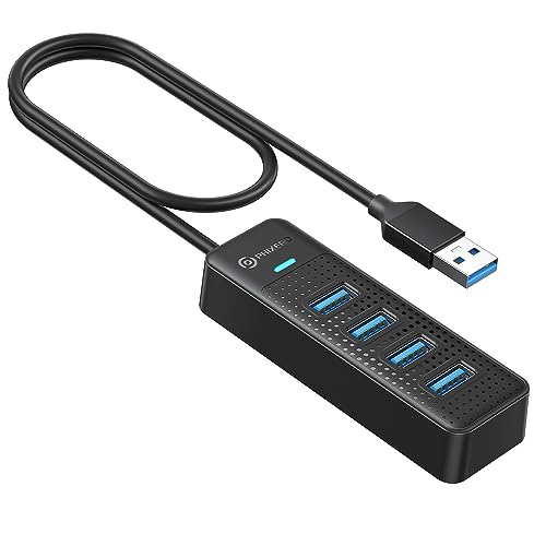 PHIXERO USB Hub, 4 Port USB 3.0 Hub USB Verteiler, Extra Super Speed 5Gbps Datenhub für MacBook, Mac Pro/Mini, iMac, Surface Pro, XPS, Notebook PC, USB Flash Drives, Mobile HDD, und mehr (50cm) von PHIXERO