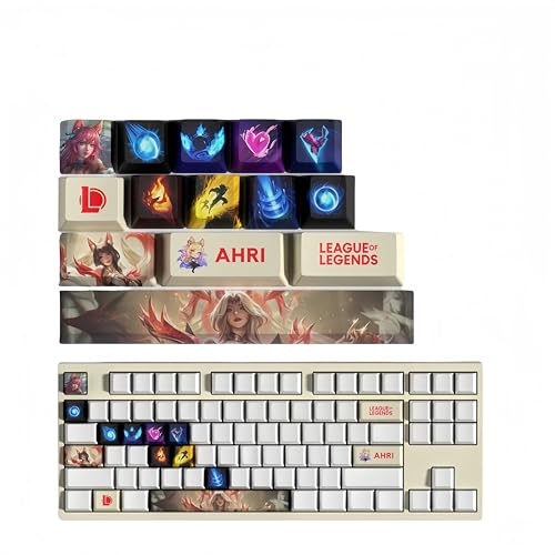 LOL Tastaturkappen PC Gaming Mechanische Tastenkappe Numpad Benutzerdefinierte Tastenkappen Lasergraviert mit jedem Porträt passiv und Fähigkeiten passen mit jeder mechanischen Tastatur (Immortalized von PHJEDXCM