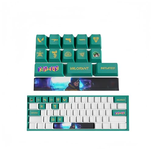 PHJEDXCM (VALORANT) Tastaturkappen (14) PC Gaming Mechanische Tastenkappen Enter Keycap Numpad Benutzerdefinierte Tastenkappen Lasergravur mit jeder mechanischen Tastatur (KILLJOY) von PHJEDXCM