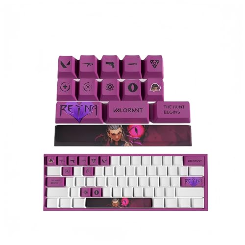 PHJEDXCM (VALORANT) Tastaturkappen (14) PC Gaming Mechanische Tastenkappen Enter Keycap Numpad Benutzerdefinierte Tastenkappen Lasergravur mit jeder mechanischen Tastatur (RAYNA) von PHJEDXCM