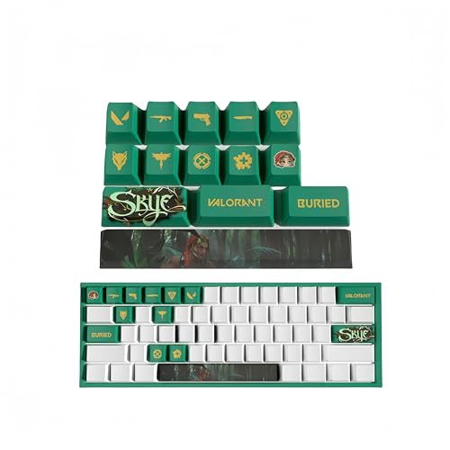 PHJEDXCM (VALORANT) Tastaturkappen (14) PC Gaming Mechanische Tastenkappen Enter Keycap Numpad Benutzerdefinierte Tastenkappen Lasergravur mit jeder mechanischen Tastatur (Skye) von PHJEDXCM