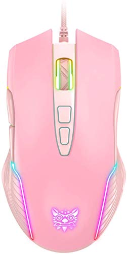 PHNIXGAM Kabelgebundene Gaming-Maus, ergonomische RGB-Computermaus mit RGB-Hintergrundbeleuchtung, einstellbare DPI bis zu 6400, 7 programmierbare Tasten für Windows Vista Linux, Rosa PHNIXGAM Kabelgebundene Gaming-Maus, ergonomische RGB-Computermaus mit RGB-Hintergrundbeleuchtung, einstellbare DPI bis zu 6400, 7 programmierbare Tasten für Windows Vista Linux, Rosa von PHNIXGAM