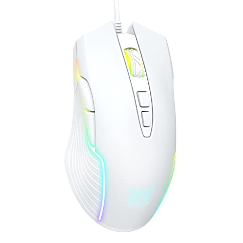 PHNIXGAM Kabelgebundene Gaming-Maus, ergonomische RGB-Computermaus mit RGB-Hintergrundbeleuchtung, einstellbare DPI bis zu 6400, 7 programmierbare Tasten für Windows Vista Linux, Weiß PHNIXGAM Kabelgebundene Gaming-Maus, ergonomische RGB-Computermaus mit RGB-Hintergrundbeleuchtung, einstellbare DPI bis zu 6400, 7 programmierbare Tasten für Windows Vista Linux, Weiß von PHNIXGAM