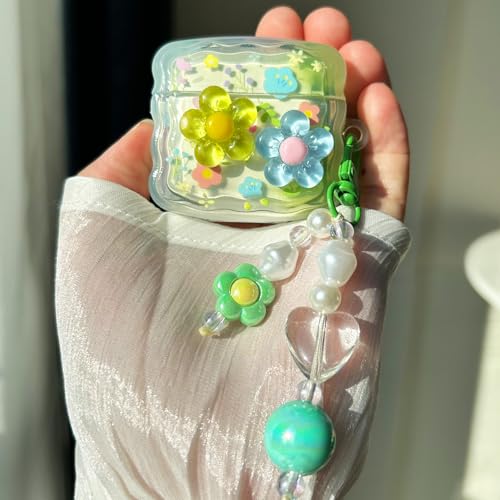 PHOEACC Schutzhülle für Airpod Pro 2, niedliche ästhetische 3D-Blume mit Schlüsselanhänger, transparent, TPU, kompatibel mit AirPods Pro 2. / 1. Generation, Hülle für Mädchen und Frauen (Blumenmuster PHOEACC Schutzhülle für Airpod Pro 2, niedliche ästhetische 3D-Blume mit Schlüsselanhänger, transparent, TPU, kompatibel mit AirPods Pro 2. / 1. Generation, Hülle für Mädchen und Frauen (Blumenmuster von PHOEACC