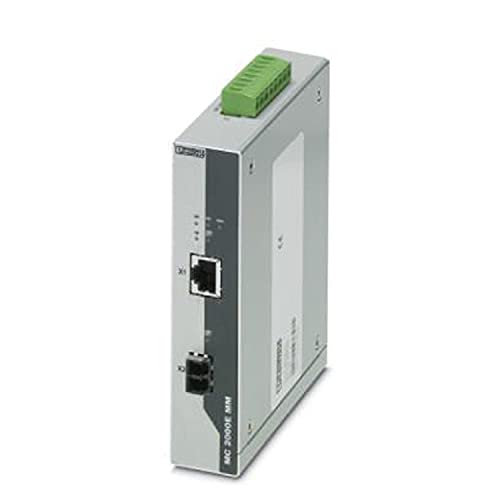FL MC 2000E LC LWL-Konverter mit LC-Duplex-LWL-Anschluss (1300 nm), zur Umsetzung von 100Base-TX auf Multimode-Glasfaser. Auto-MDI(X)-Funktion. Umfangreiche Link-Diagnose von PHOENIX CONTACT