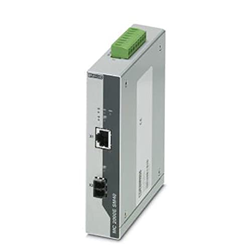 FL MC 2000E SM40 LC LWL-Konverter mit LC-Duplex-LWL-Anschluss (1300 nm), zur Umsetzung von 100Base-TX auf Singlemode-Glasfaser. Auto-MDI(X)-Funktion. Umfangreiche Link-Diagnose von PHOENIX CONTACT